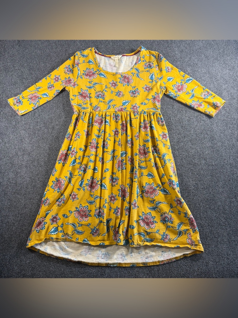 Matilda Jane Mustard Yellow Floral A Place in the Sun Dress Women's Size Medium